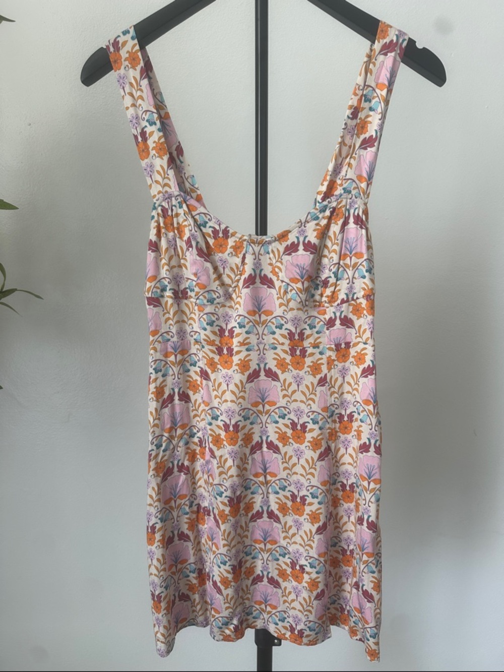 Floral Pink & Orange Sleeveless Sundress
